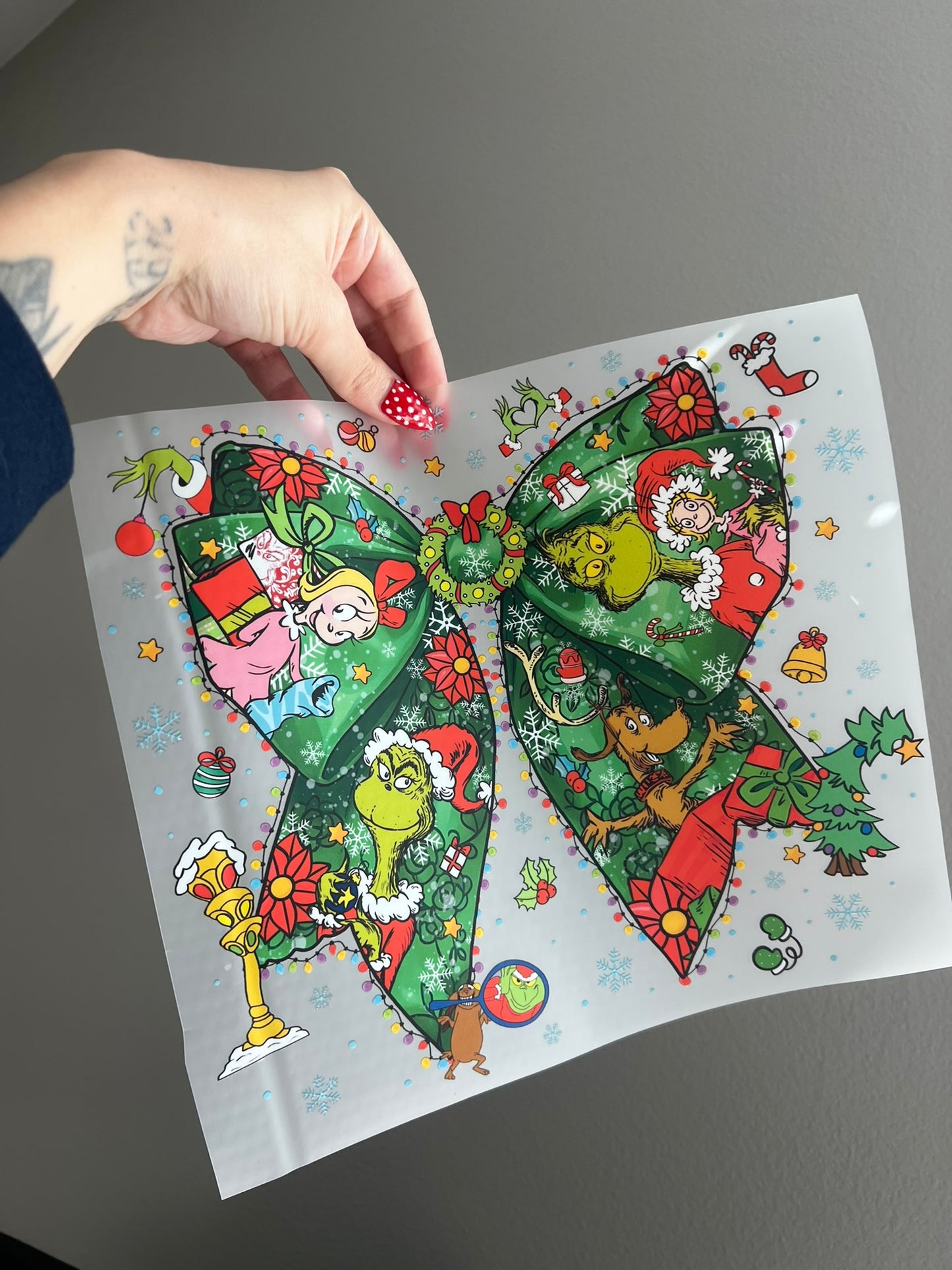Christmas Grinch Bow