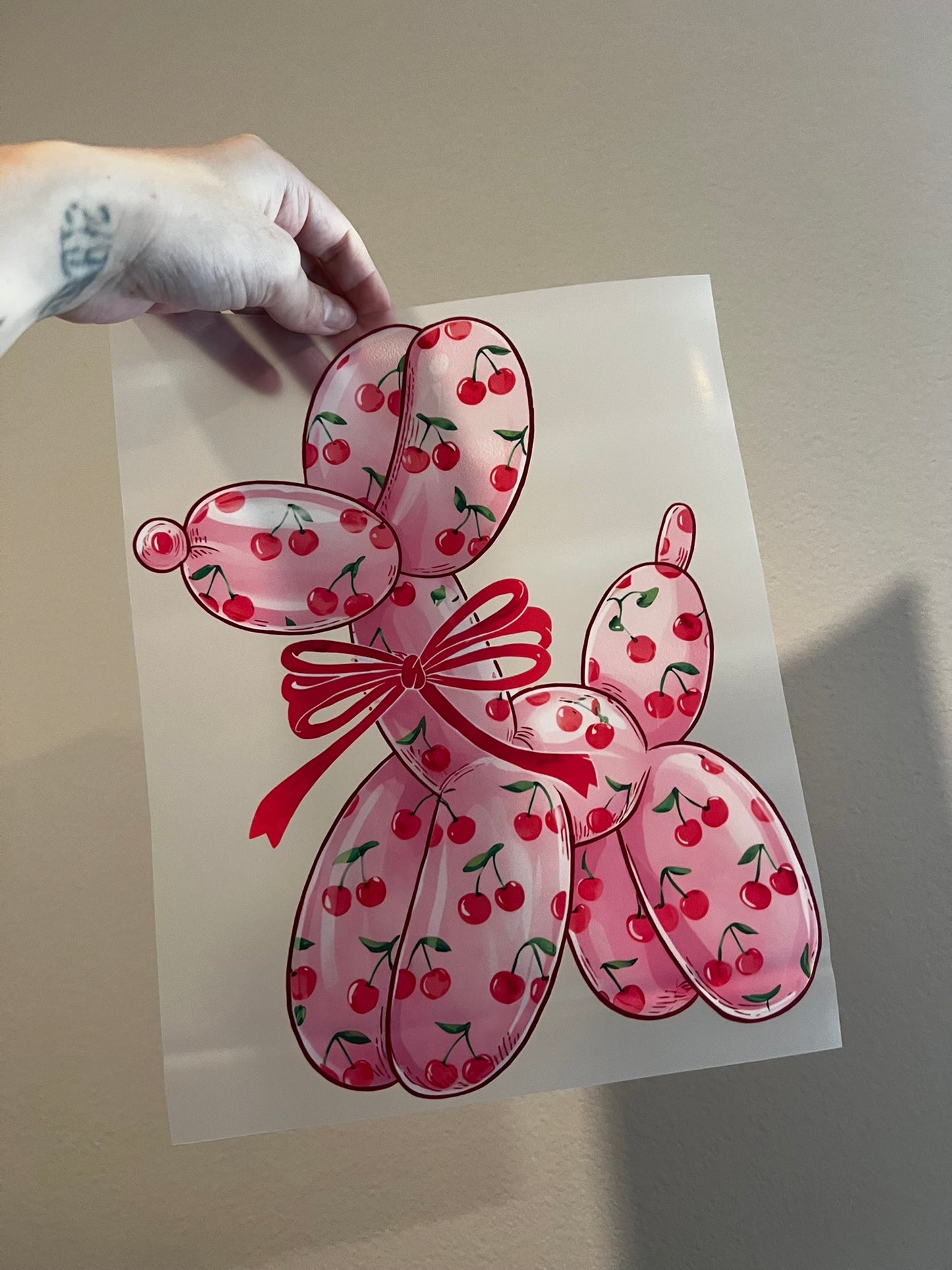 cherry balloon dog