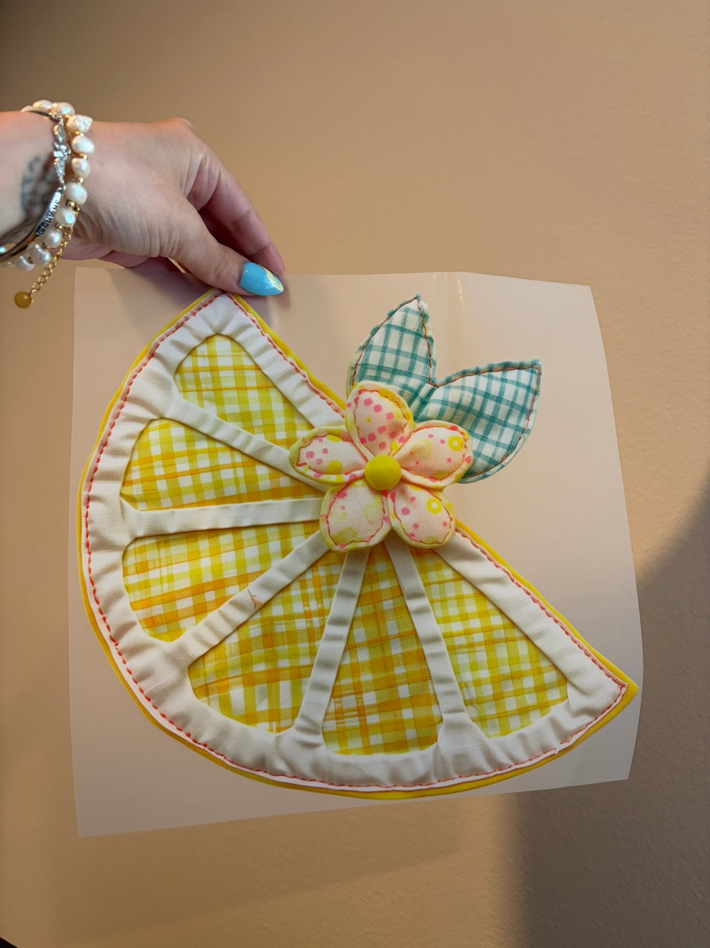 Faux Quilted Lemon