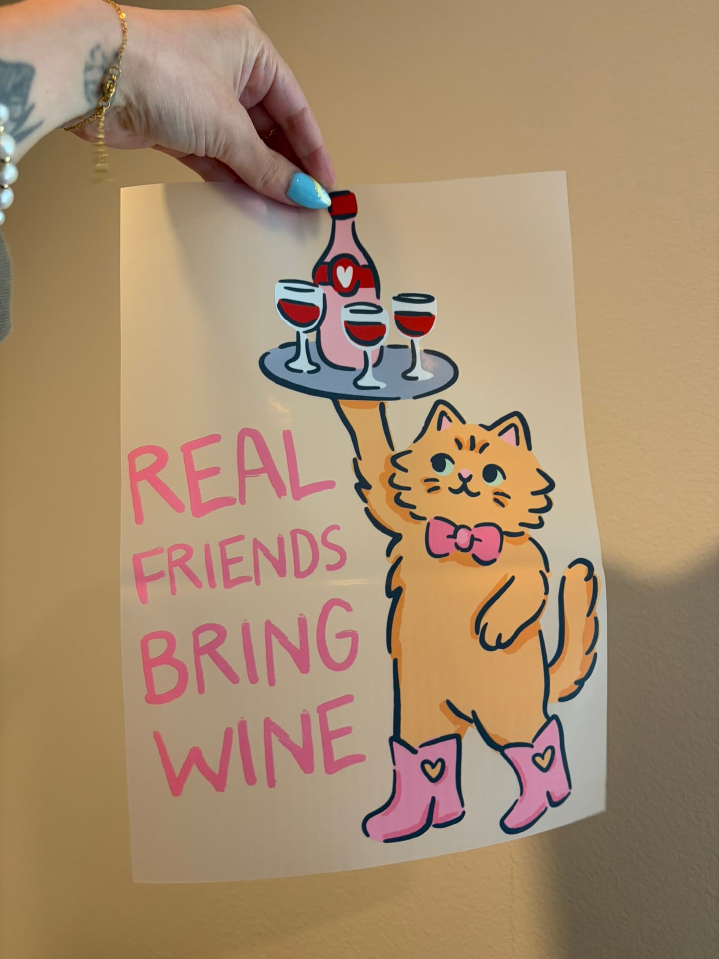 real friends bring wine