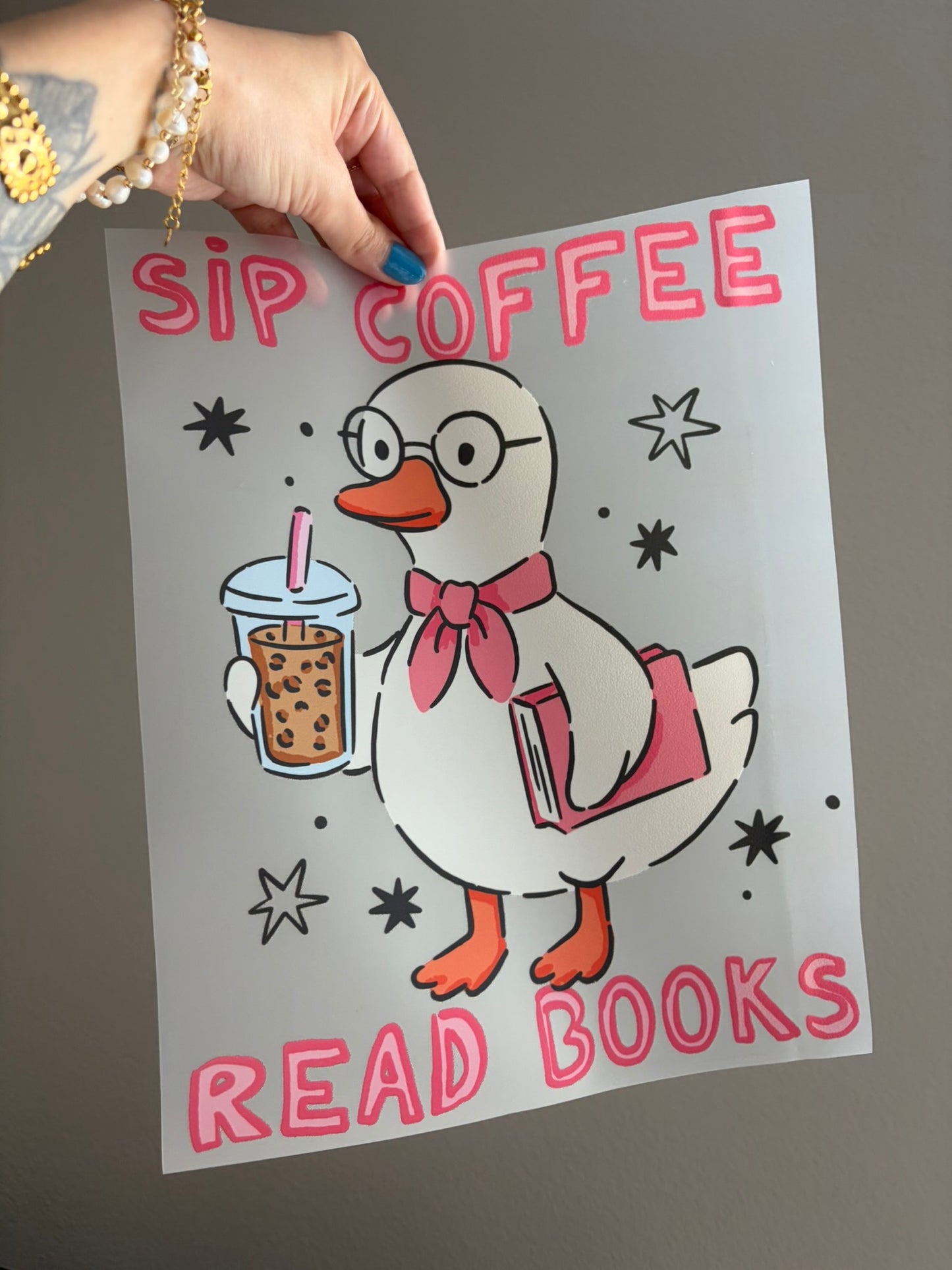 Sip Coffee Read Books Goose
