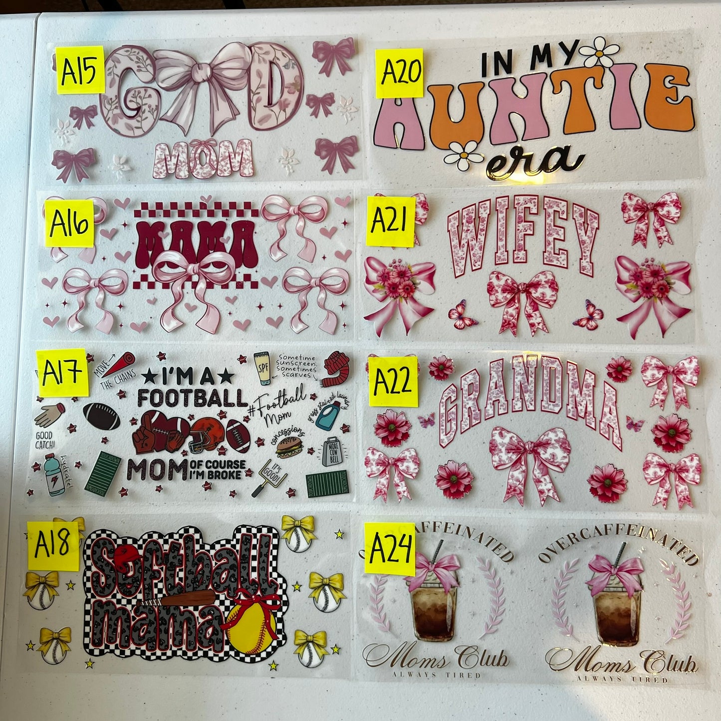 MAMA/GRANDMA/AUNTIE/DAD CUP WRAPS