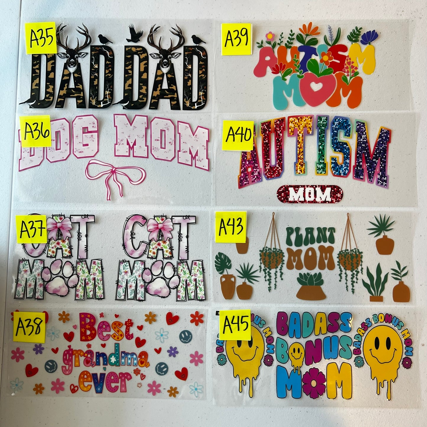 MAMA/GRANDMA/AUNTIE/DAD CUP WRAPS