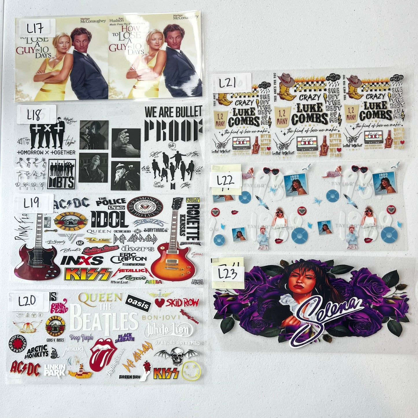 MOVIES/ARTISTS CUP WRAPS