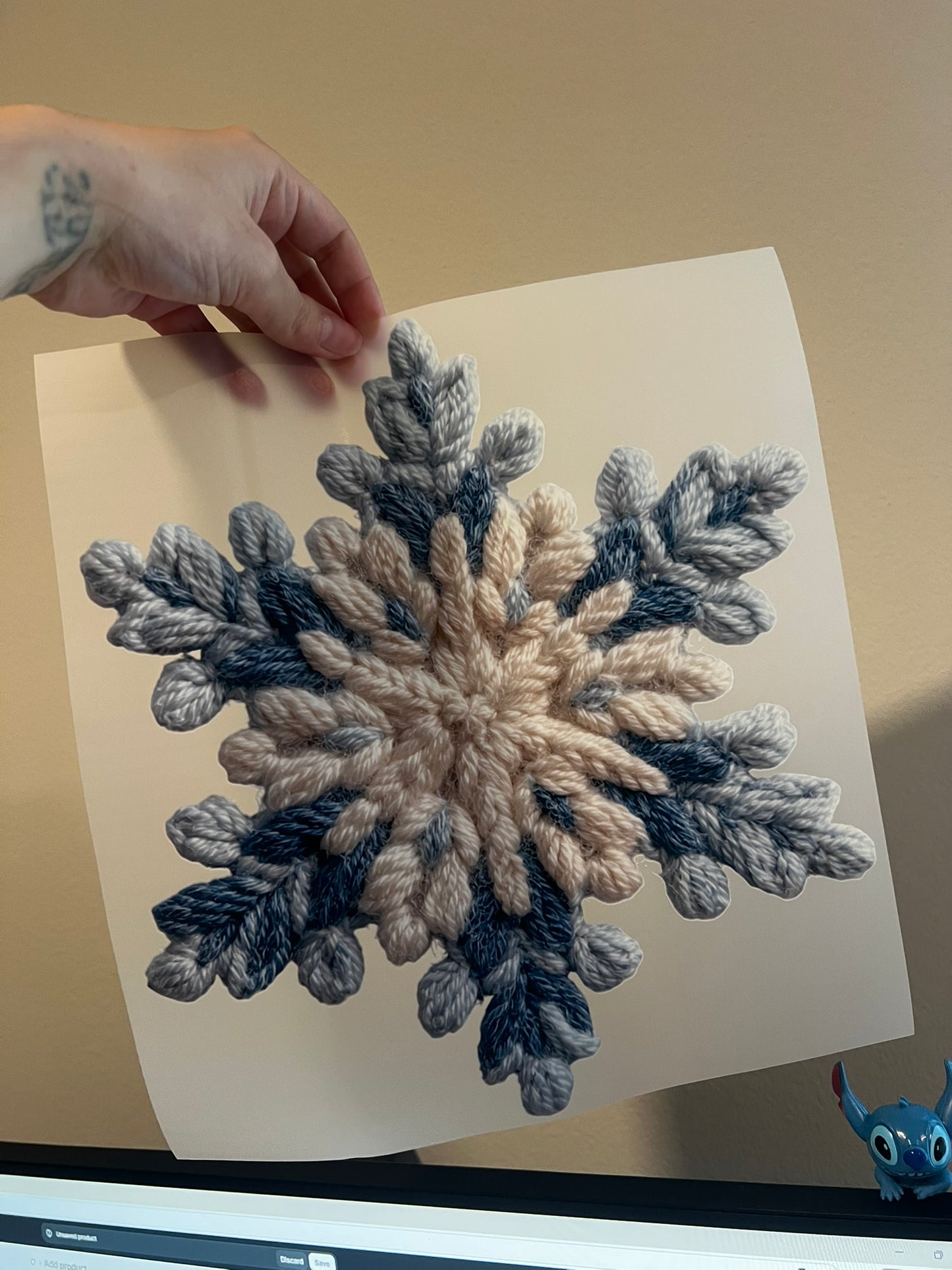 Faux Knitted Snowflake