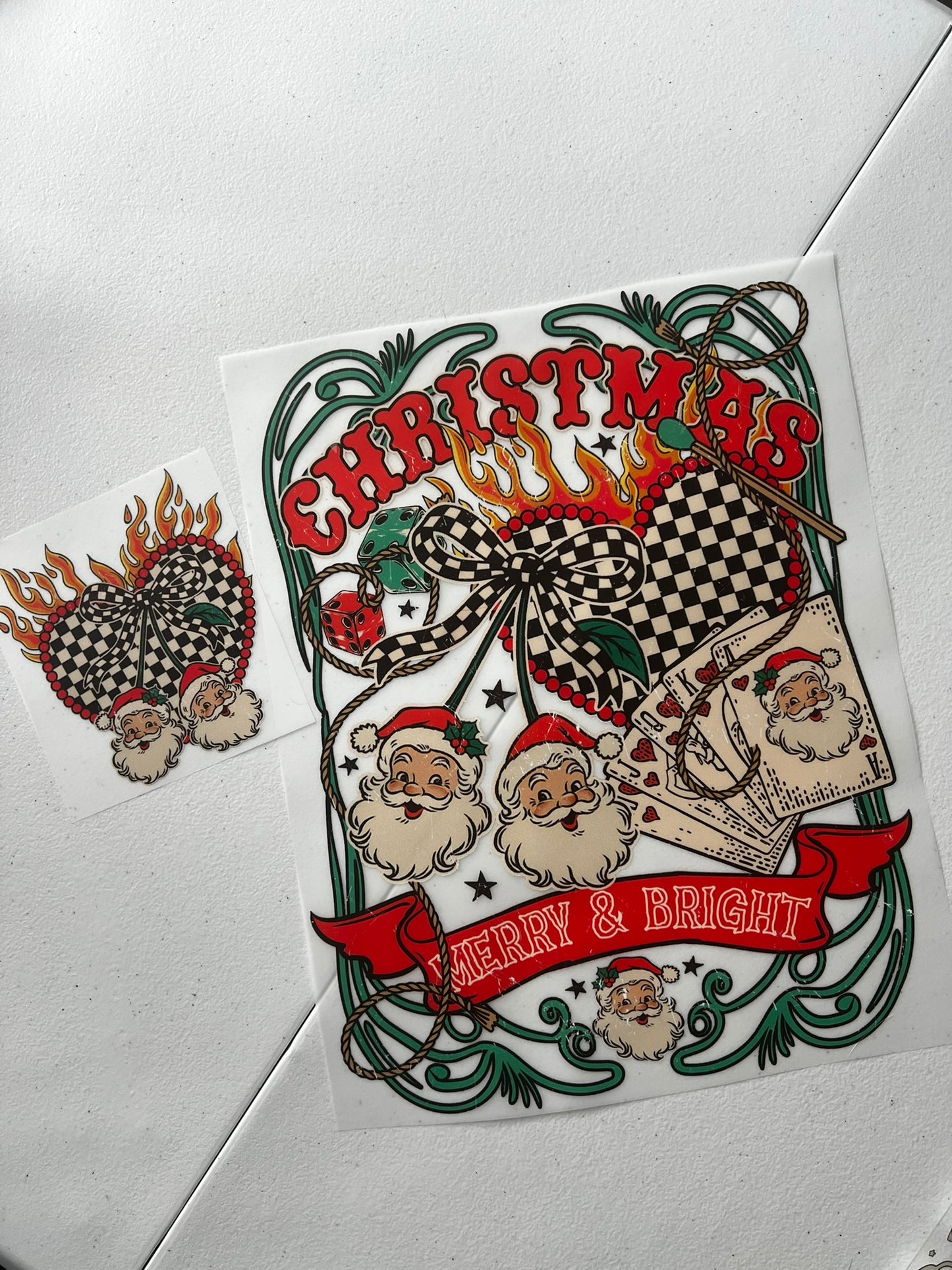 Checkered Cherry Santa