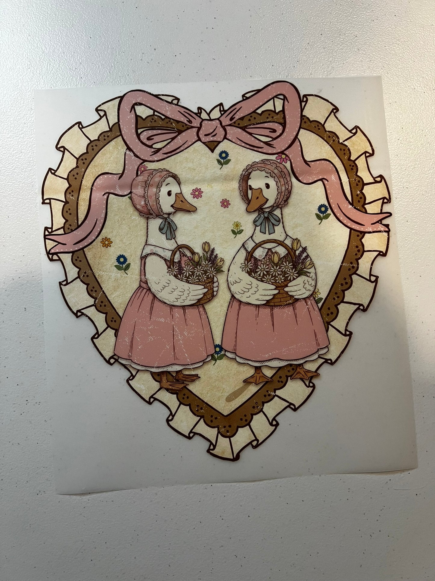 Vintage Pink Heart Goose