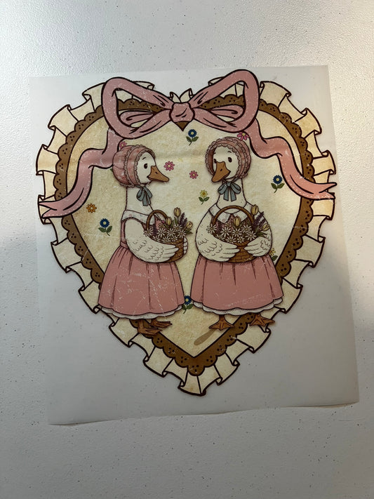 Vintage Pink Heart Goose