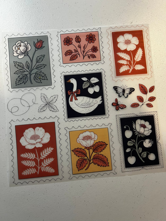 Floral Goose Stamps