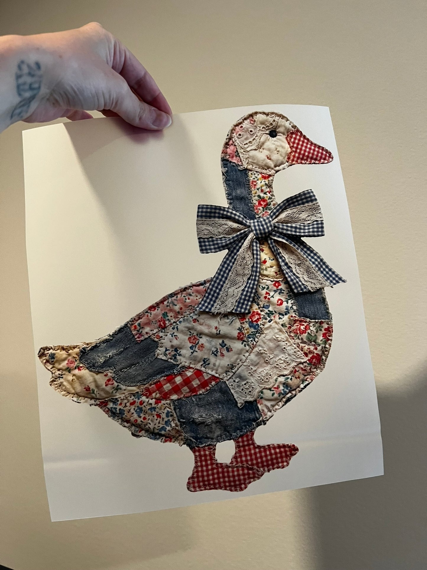 Faux Quilted Goose