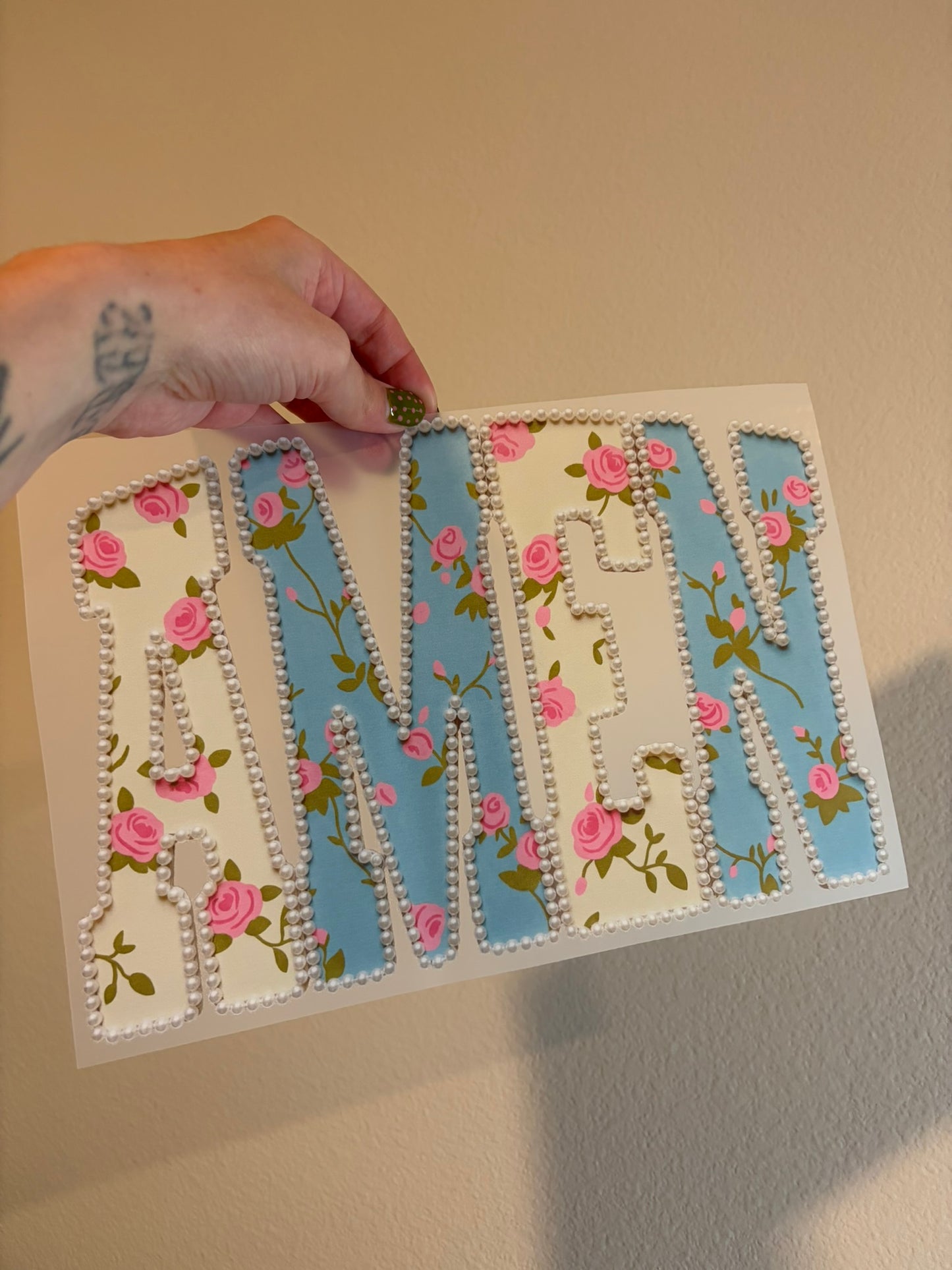 Amen W/ Faux Pearl Detail