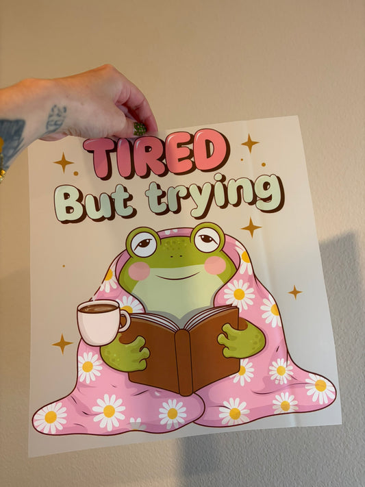 tired but trying frog