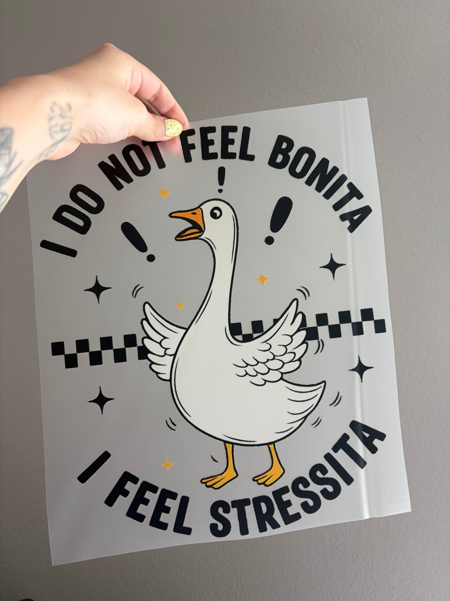 i do not feel bonita, i feel stressita