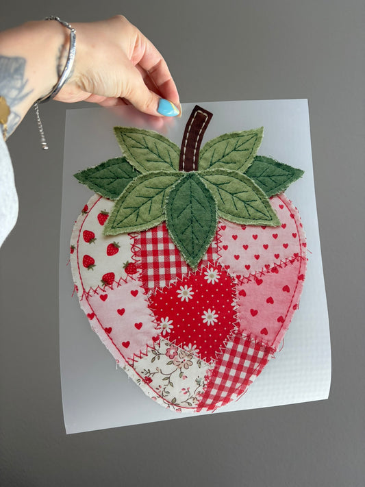 Faux Quilted Strawberry