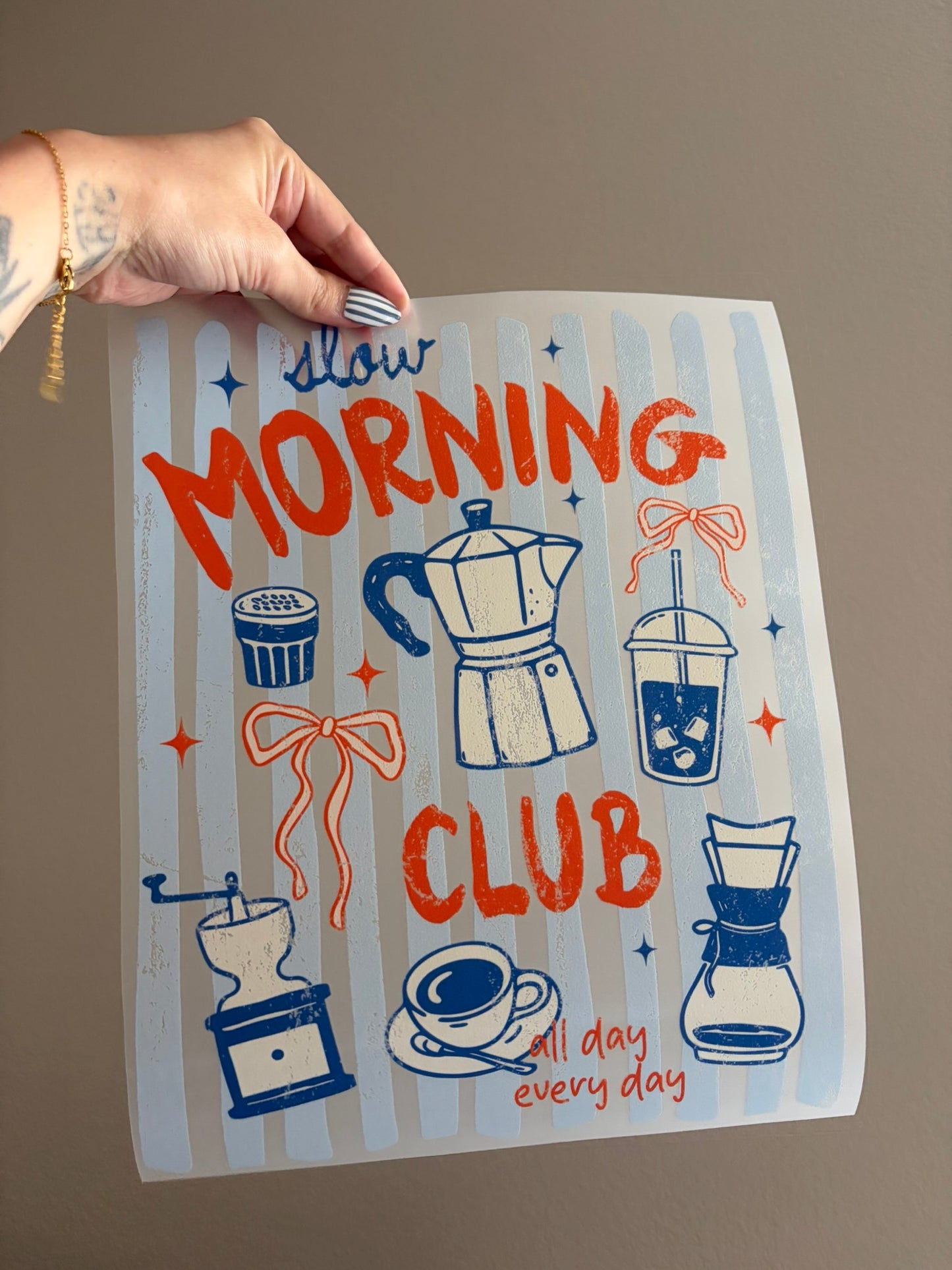 slow mornings club blue stripes