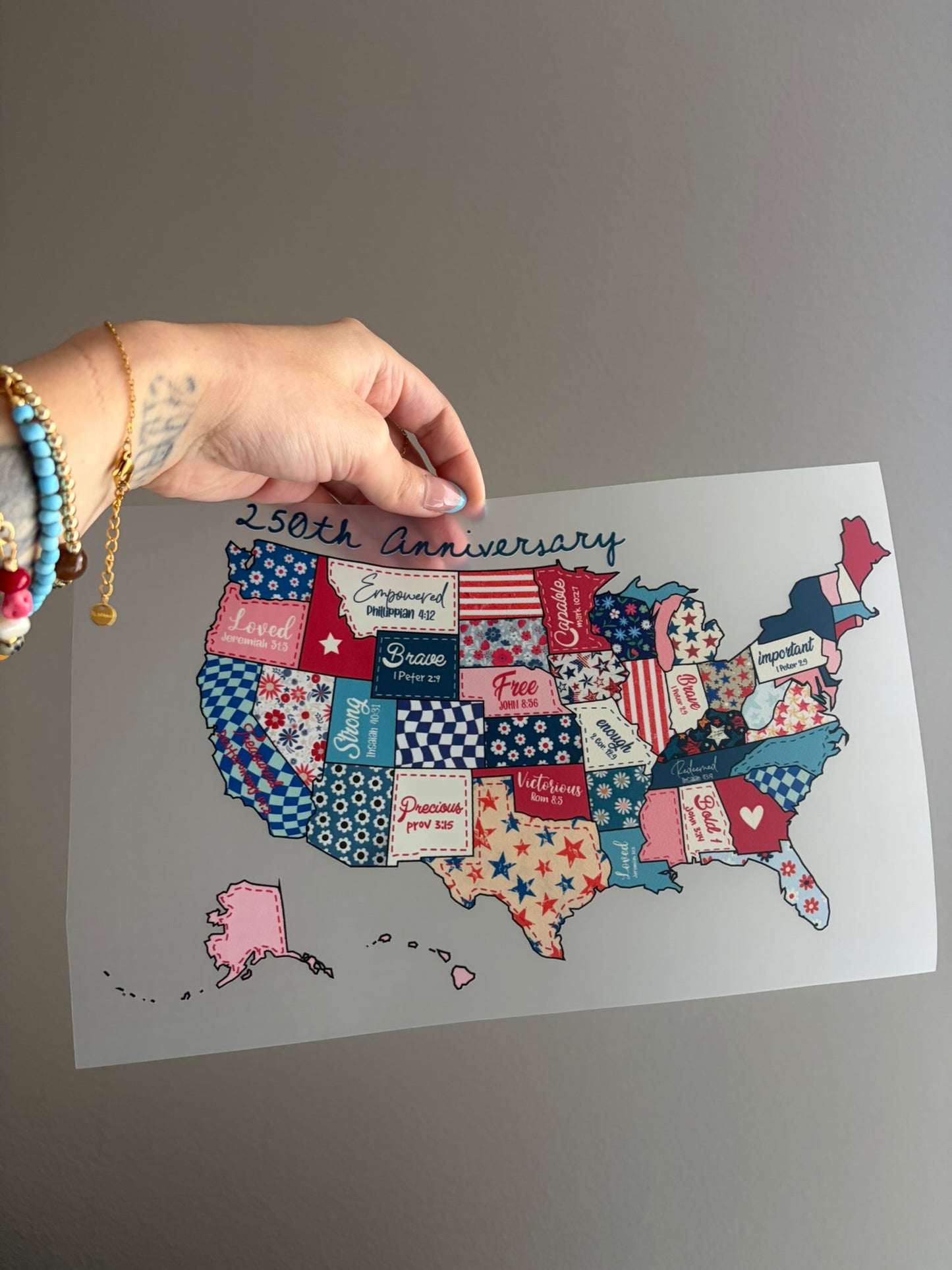 250th anniversary state map