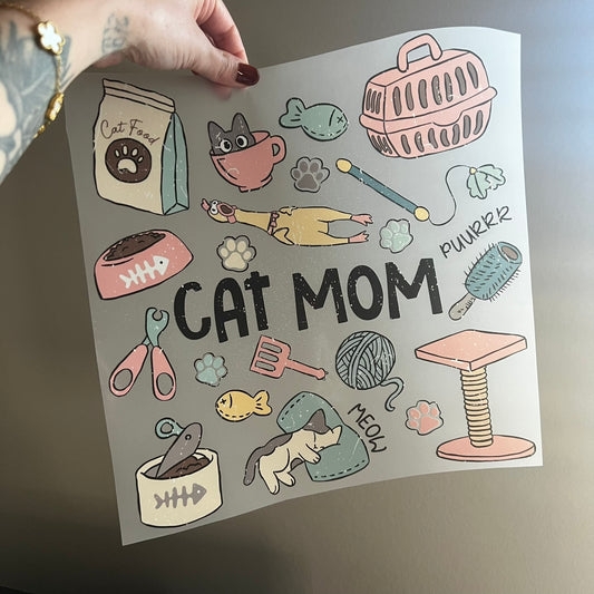 Cat Mom w/ Supplies