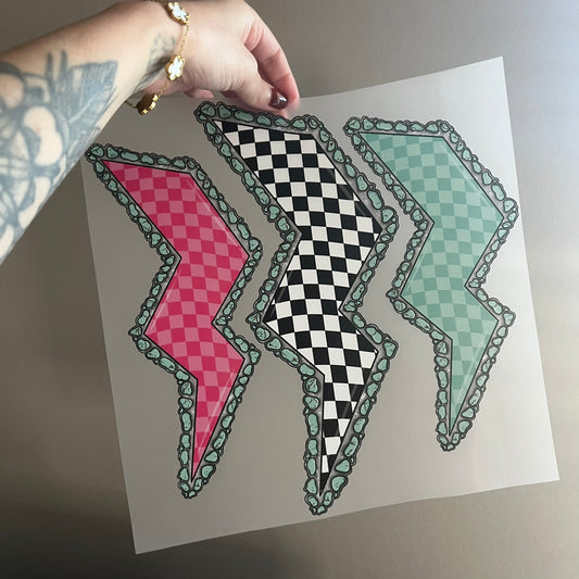 Checkered Lightning Bolts
