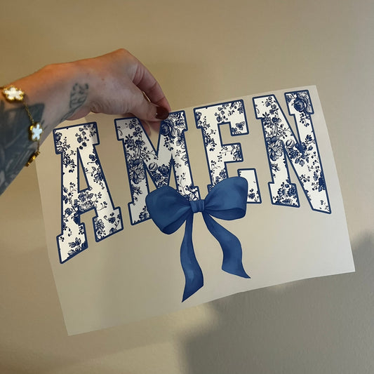 Blue Floral Amen
