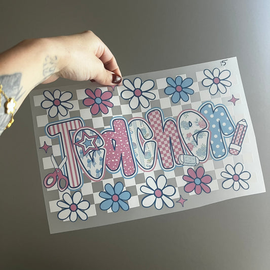 Checkered Flower Teacher
