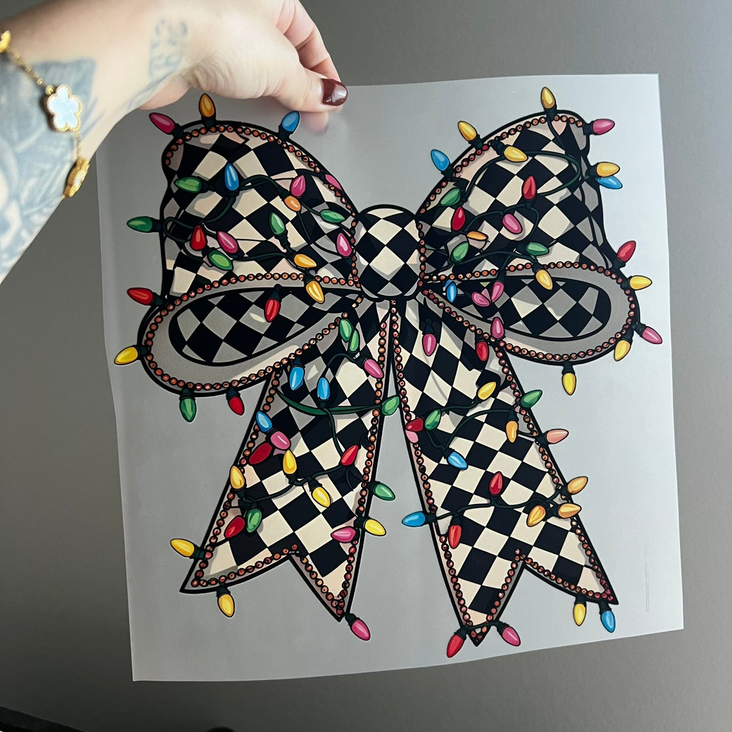 Christmas Checkered Bow