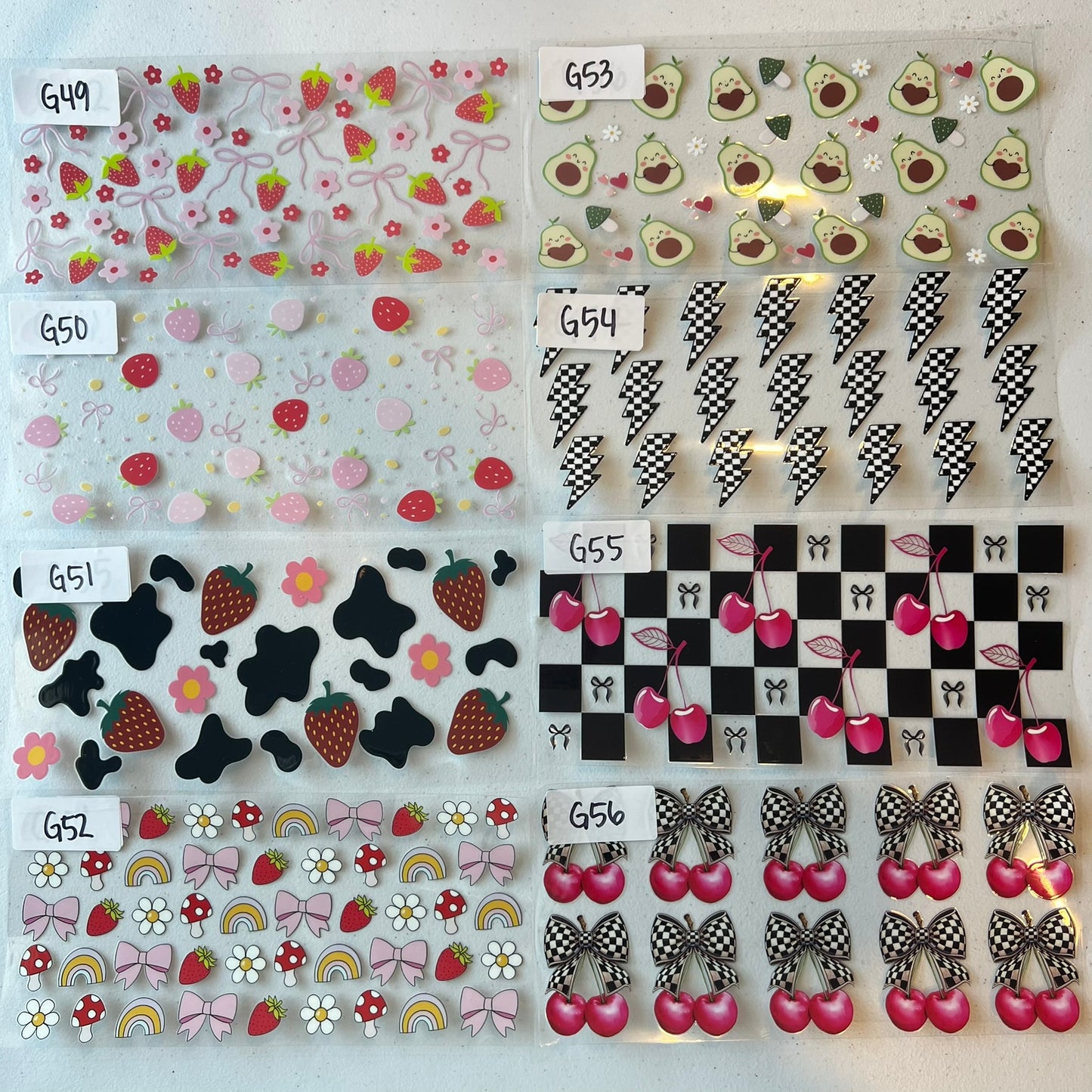 BOWS/FRUITS/GIRLY CUP WRAPS