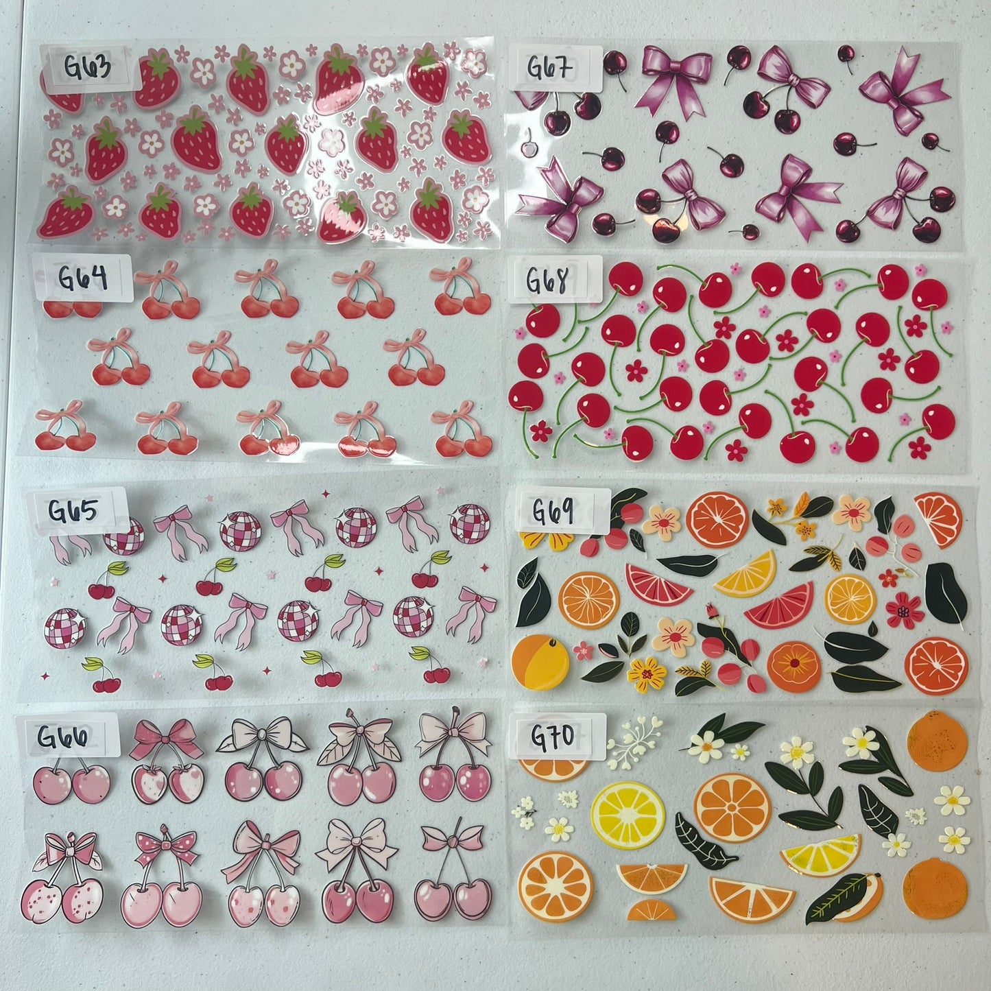 BOWS/FRUITS/GIRLY CUP WRAPS