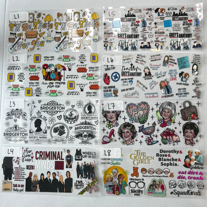 MOVIES/ARTISTS CUP WRAPS